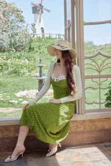 Grass Floral Drape Dress